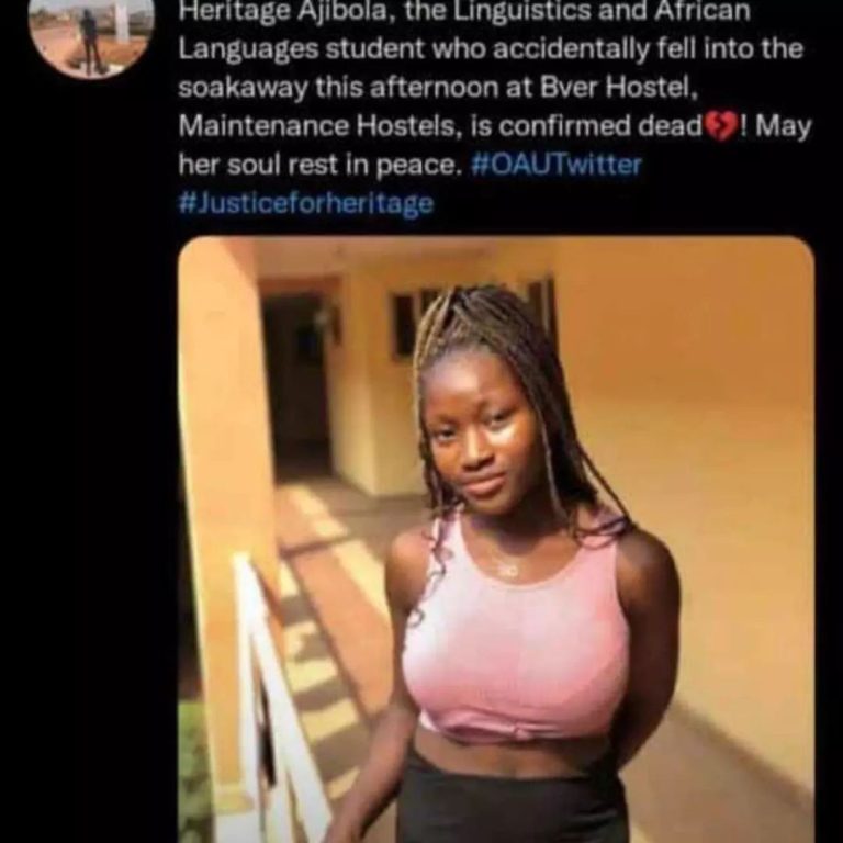 Beautiful OAU Fresher Dies As She Falls Inside Soakaway|Read Full Details