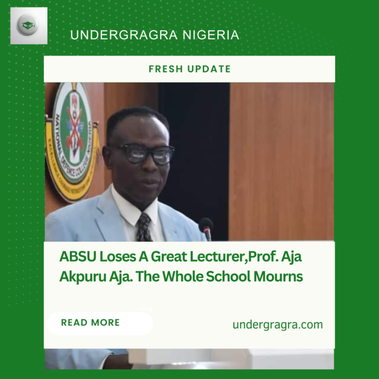 ABSU Loses Great Lecturer, Prof Akpuru Aja. The Whole School Mourns